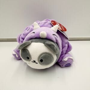 Anirollz Pandaroll with Purple Triceratops Dinosaur Costume Plush NWT Round One